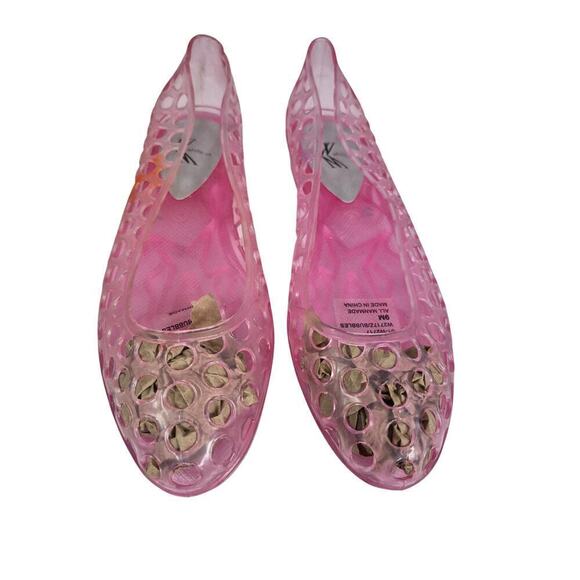 White Mountain Pink Jelly Shoes Polka Dot Cut Outs Small Wedge Heel Sz 9 - Picture 2 of 9